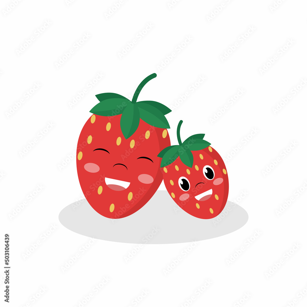 Cute strawberry mom and child Cute strawberry mom and child