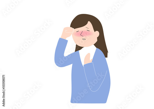 体調不良の女性