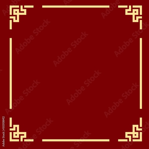 Chinese style border vector with gold color