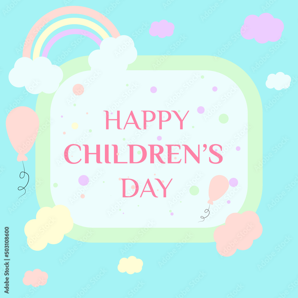 happy international childrens day, greeting card