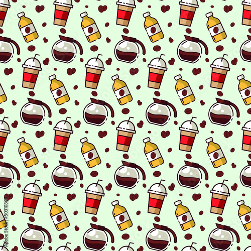 seamless pattern with coffee elements