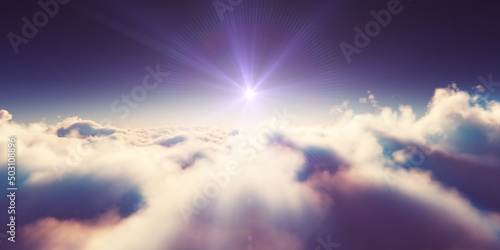 above clouds sunrise sun ray illustration © aleksandar nakovski