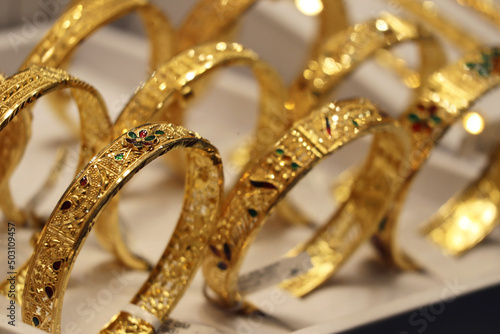 The famous "Gold Souks" in Dubai, markets of gold and gold jewelry