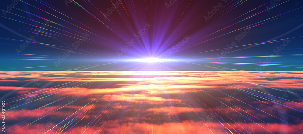above clouds fly sunset sun ray above clouds fly sunset sun ray