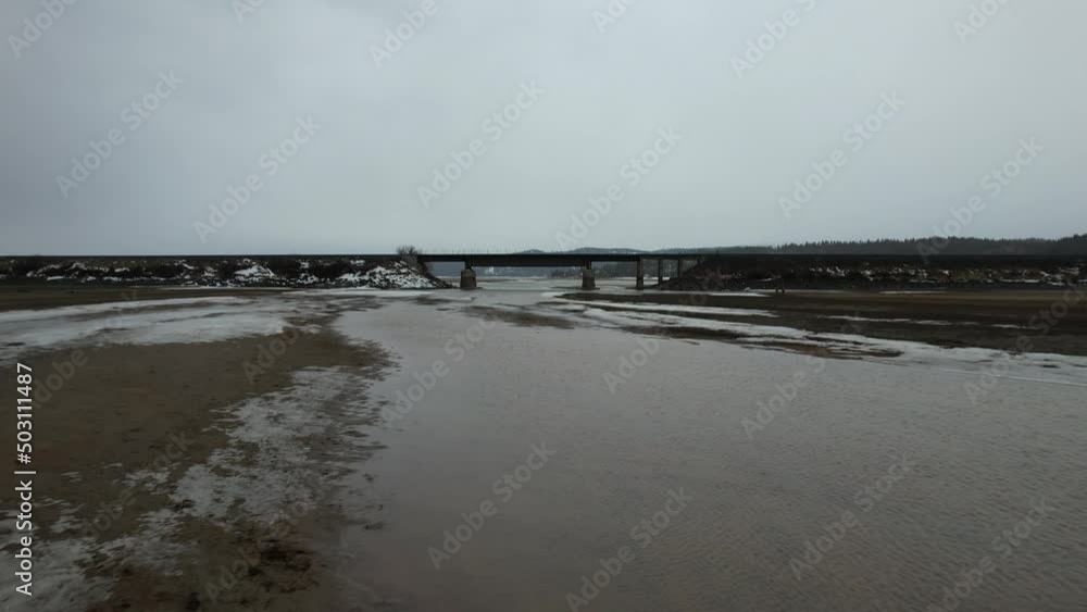 the river in the winter