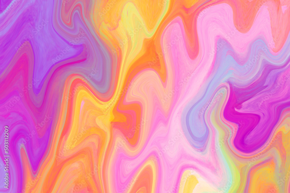 Abstract liquid painting background in pink colors.