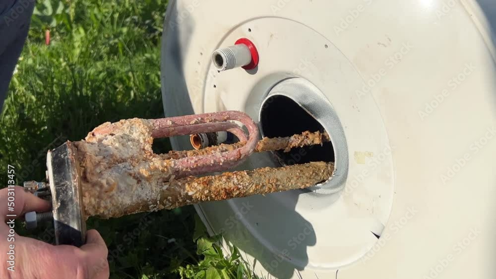 Electric heater and corrosive water heater heating elements with scale