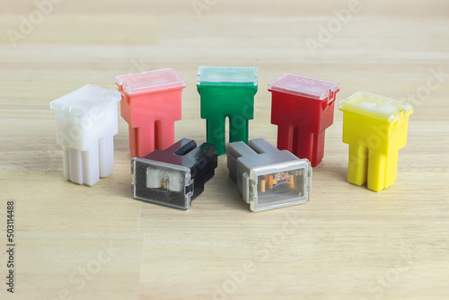 car fuses in different color