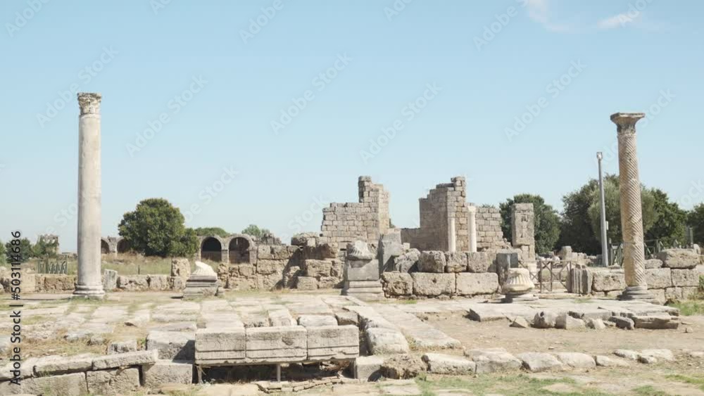 Scenic ruins of Byzantine church in Perge (Perga), Turkey Scenic ruins of Byzantine church in Perge (Perga), Turkey