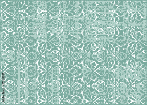 Vector Earth Modern tone colors with Carpet bathmat and Rug Boho style ethnic floral damask design pattern with distressed woven texture and effect Antique traditional  rug pattern floor covering 