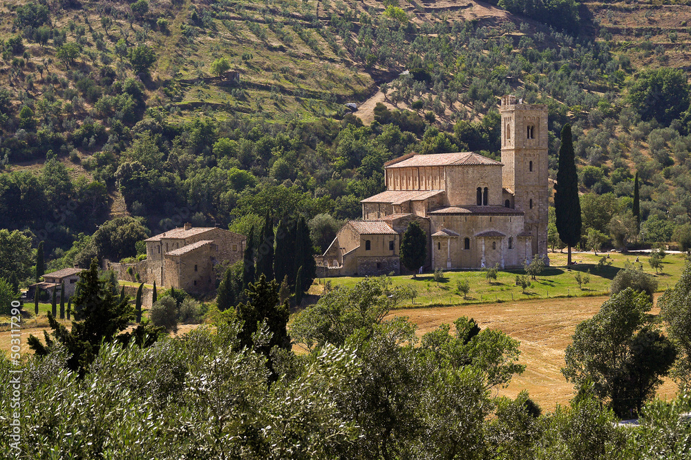 Abbazia di Sant'Antimo, provincia di Siena. Toscana, Italy