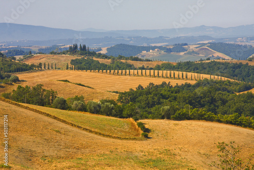 Panorami della Val d'Orcia colline di Montalcino, terra del Brunello