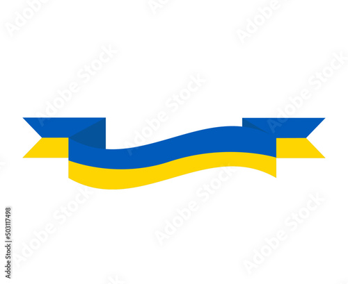 Ukraine Ribbon Flag National Europe Emblem Icon Design Symbol Vector Abstract illustration