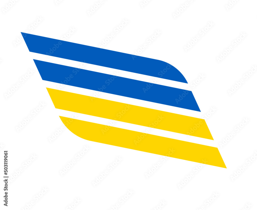 Obraz premium Ukraine Wing Emblem Flag Symbol National Europe Abstract Vector illustration Design