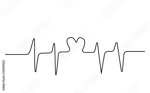 heart rhythm and heart sign icon
