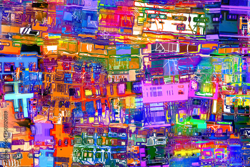 Colorful block in abstract for background.