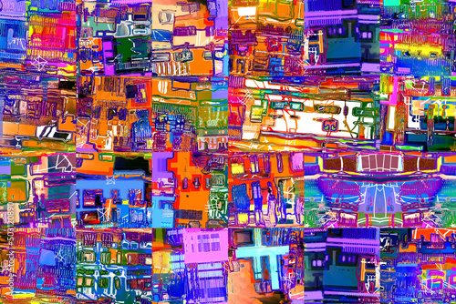 Colorful block in abstract for background.