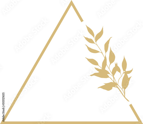 Gold elegant floral frame