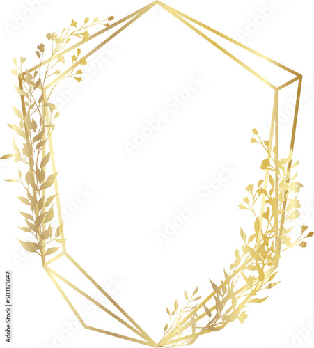 Gold elegant floral frame