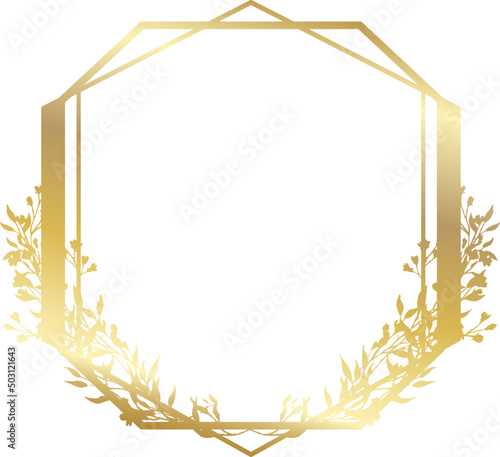 Gold elegant floral frame