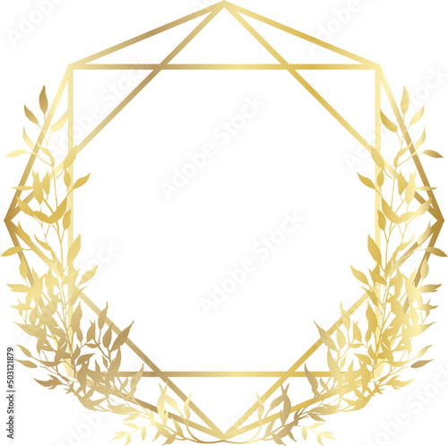 Gold elegant floral frame