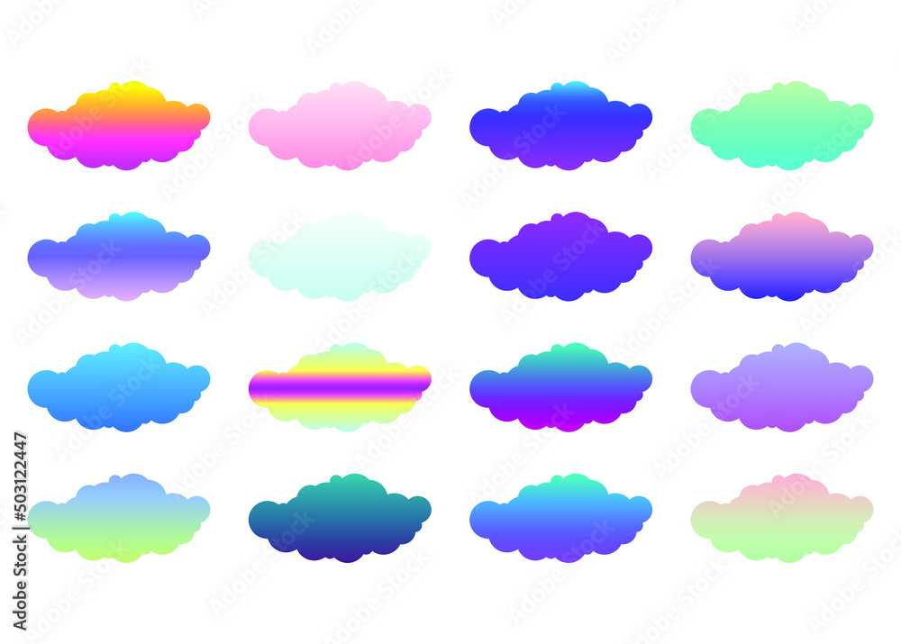 Set of gradients for drawing clouds Set of gradients for drawing clouds