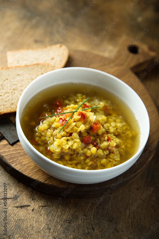 Homemade lentil soup with tomato Homemade lentil soup with tomato