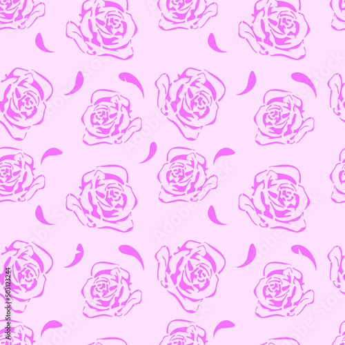 Flowers. Color image of stylized flowers. Stamp, print on fabric, design, background. Vector drawing.