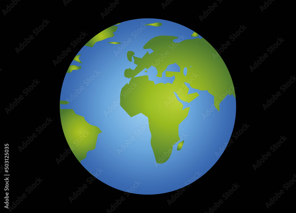 leuchtend blauer Planet Erde m. grünen Kontinenten leuchtend blauer Planet Erde m. grünen Kontinenten