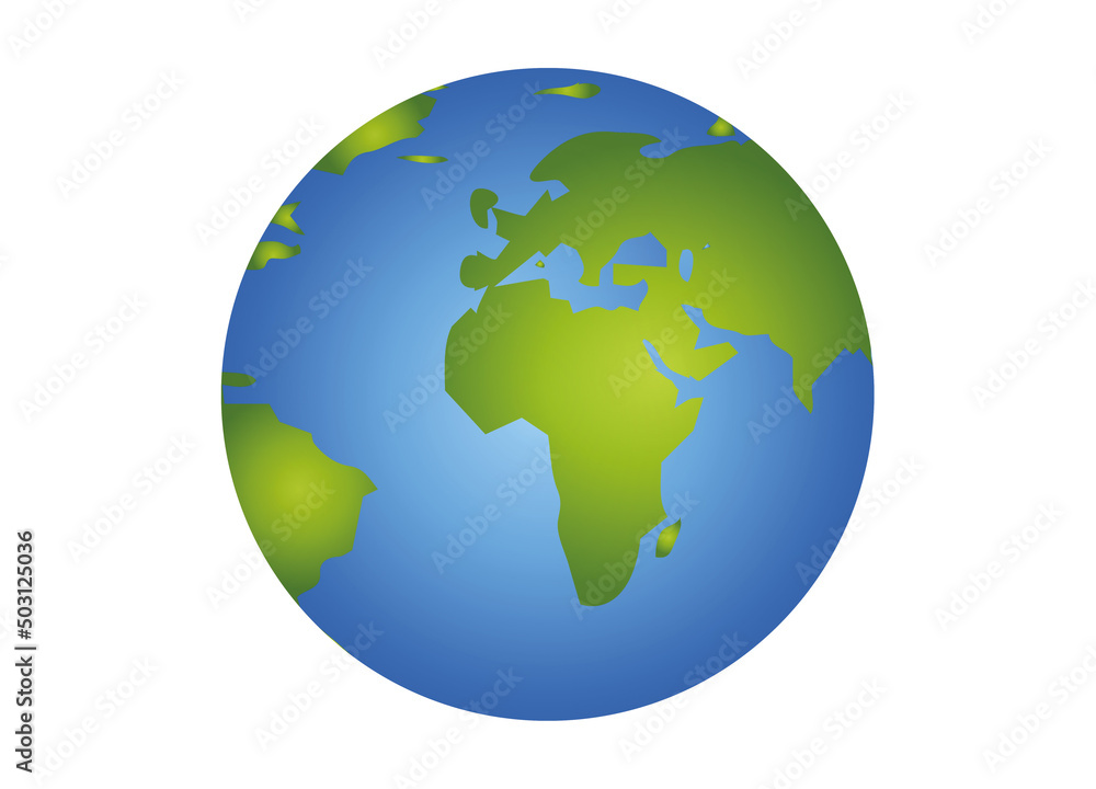 leuchtend blauer Planet Erde m. grünen Kontinenten
