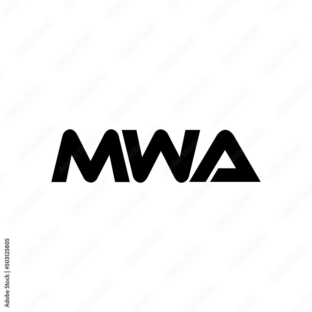 MWA letter logo design with white background in illustrator, vector logo modern alphabet font overlap style. calligraphy designs for logo, Poster, Invitation, etc.