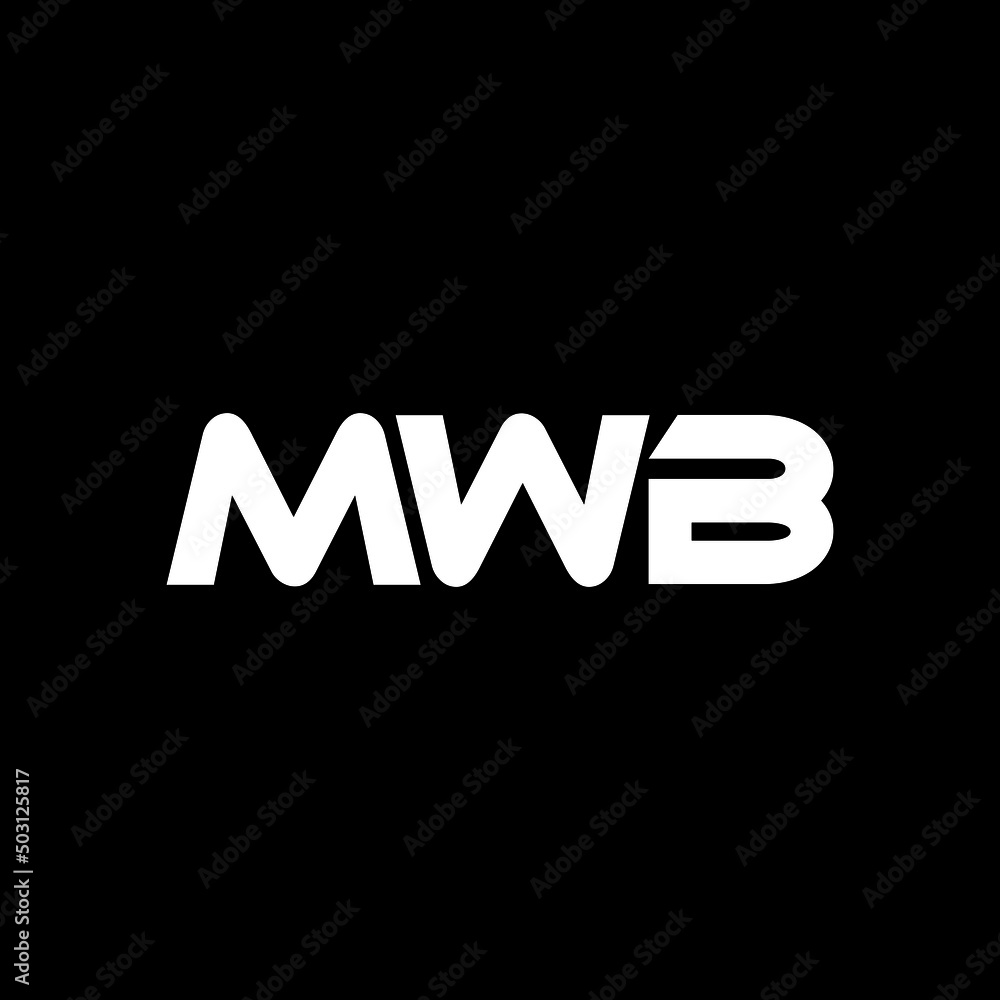 MWB letter logo design with black background in illustrator, vector logo modern alphabet font overlap style. calligraphy designs for logo, Poster, Invitation, etc.
