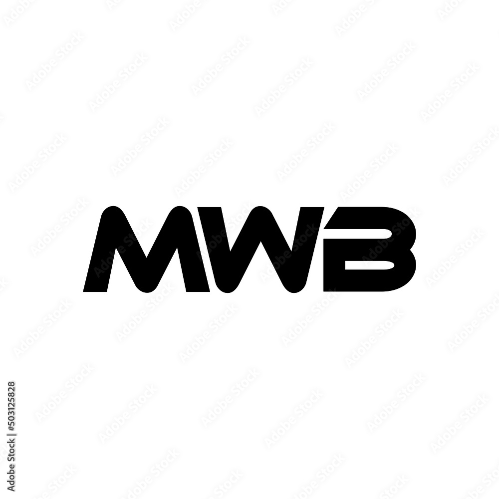 MWB letter logo design with white background in illustrator, vector logo modern alphabet font overlap style. calligraphy designs for logo, Poster, Invitation, etc.