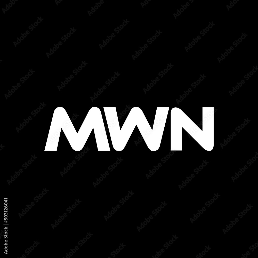 MWN letter logo design with black background in illustrator, vector logo modern alphabet font overlap style. calligraphy designs for logo, Poster, Invitation, etc.
