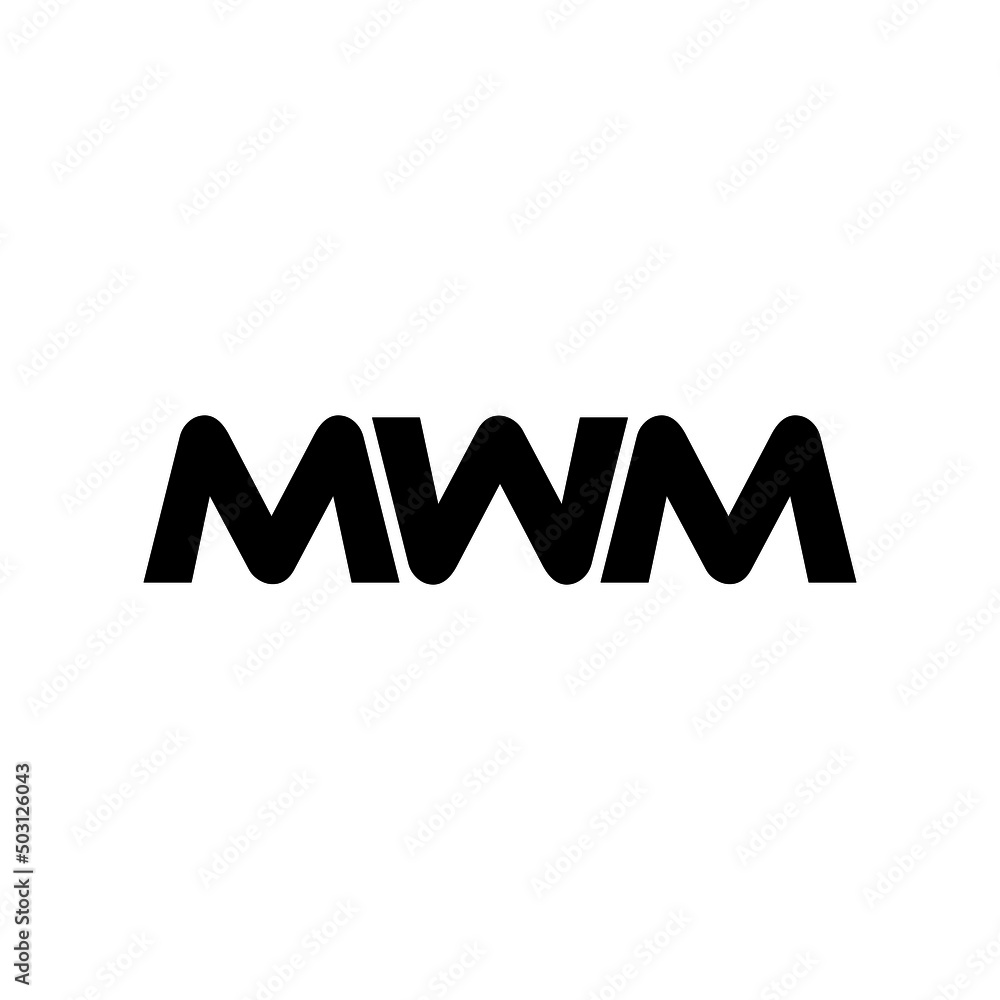 MWM letter logo design with white background in illustrator, vector logo modern alphabet font overlap style. calligraphy designs for logo, Poster, Invitation, etc.