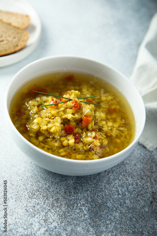 Homemade lentil soup with tomato Homemade lentil soup with tomato