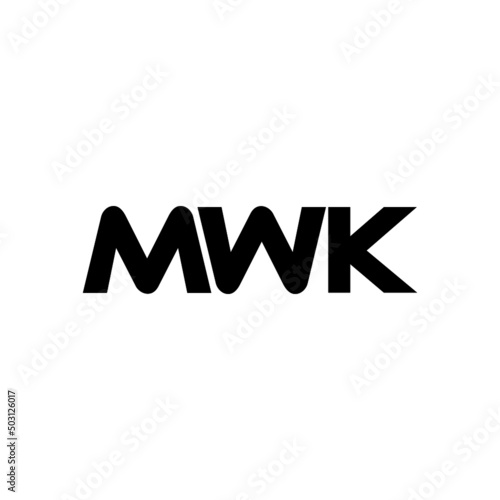 MWK letter logo design with white background in illustrator, vector logo modern alphabet font overlap style. calligraphy designs for logo, Poster, Invitation, etc.