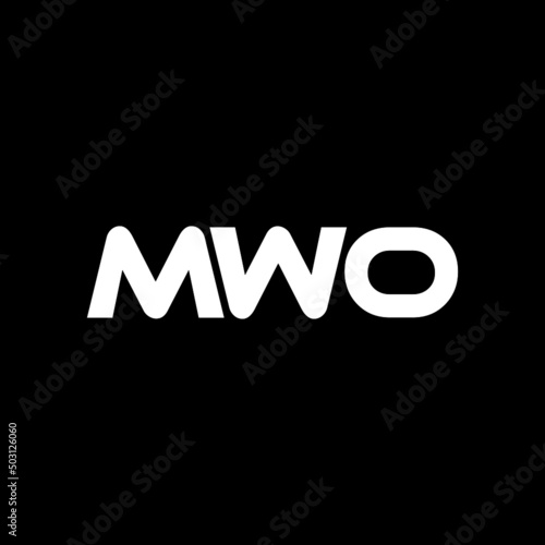 MWO letter logo design with black background in illustrator, vector logo modern alphabet font overlap style. calligraphy designs for logo, Poster, Invitation, etc.