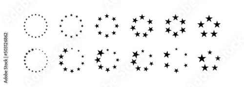 Vector image - black stars circle set on white background. Suitable for any design.