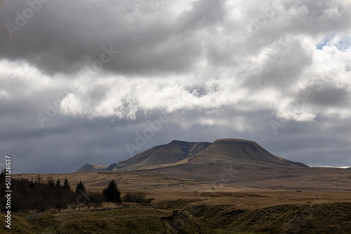 mountain and clouds