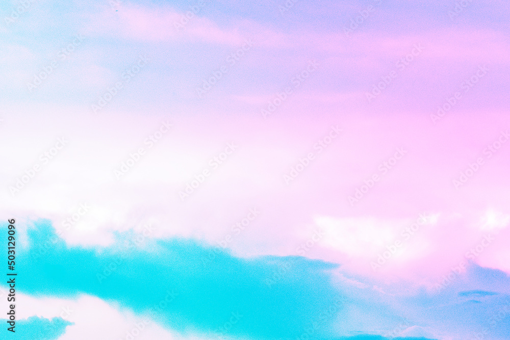 A pastel colored sky and cloud background.