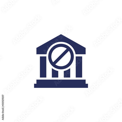 bank sanctions icon on white