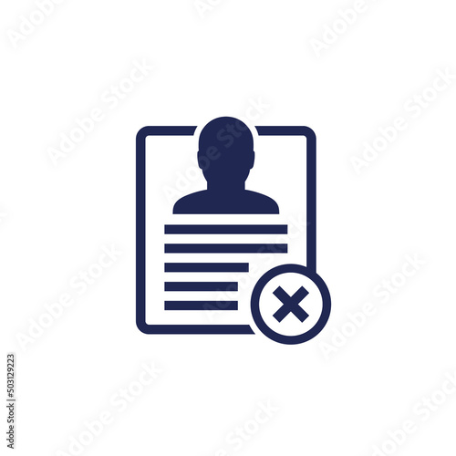 delete personal data, account or profile icon