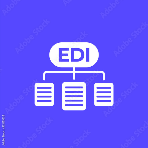 EDI vector icon, Electronic Data Interchange photo