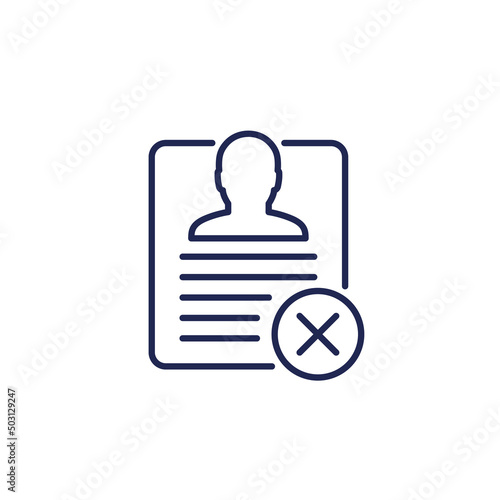 delete personal data, account or profile line icon