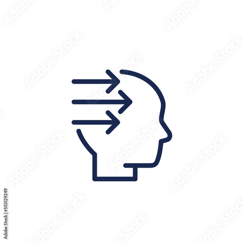head and arrows line icon