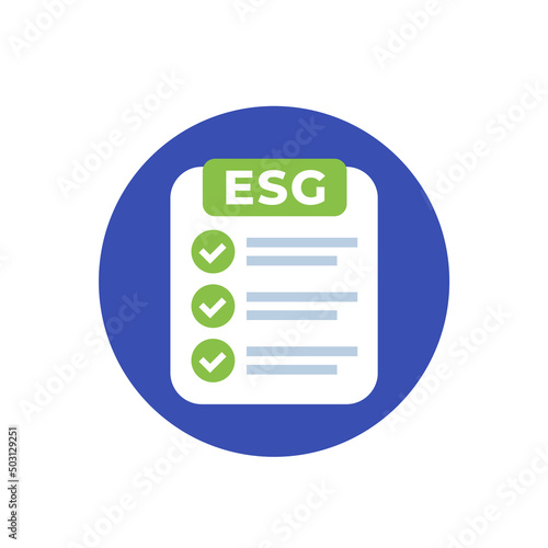 ESG vector icon with a checklist