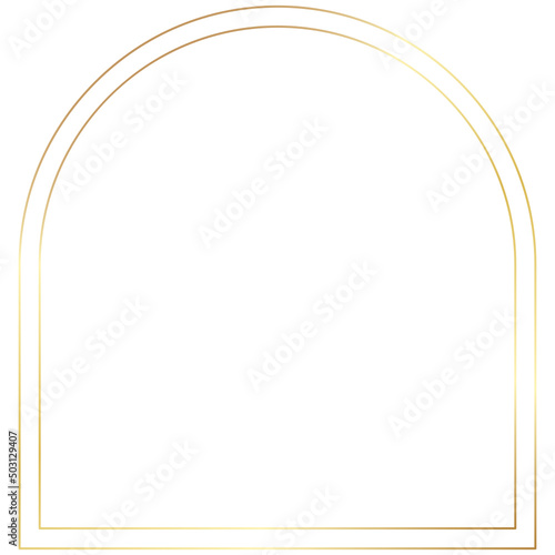 Gold elegant rounded rectangle frame