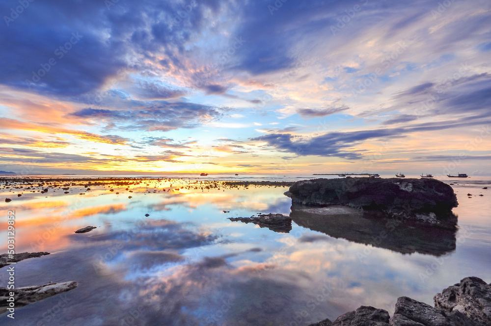 Seascape on Lyson fishing island in the Center of Vietnam