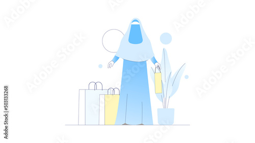 Flat illustration of online shopping